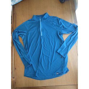 Patagonia Men's Capilene size L blue Light Weight capilene baselayer Zip Neck